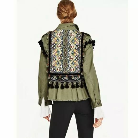 Zara • Tassel Army Jacket Top - Picture 3 of 9